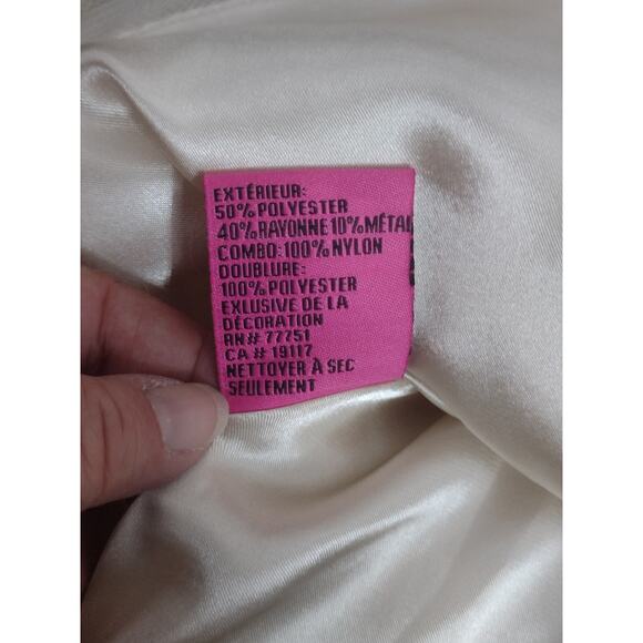 Vintage Betsey Johnson White Gold Polka Dot Strapless Cocktail Party Dress Size4 - Picture 16 of 16